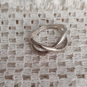 Silver Crossover Band Ring - Women Jewelry